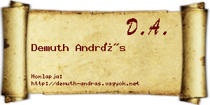 Demuth András névjegykártya
